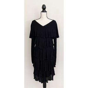 Vintage 70s Holly Harp Tiered Ruffle Dress